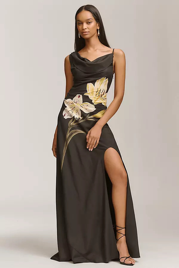 Esme Cowl-Neck Wool-Silk Blend Maxi Dress | Anthropologie (US)