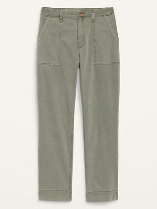 High-Waisted Straight Canvas Workwear Pants for Women | Old Navy (US)