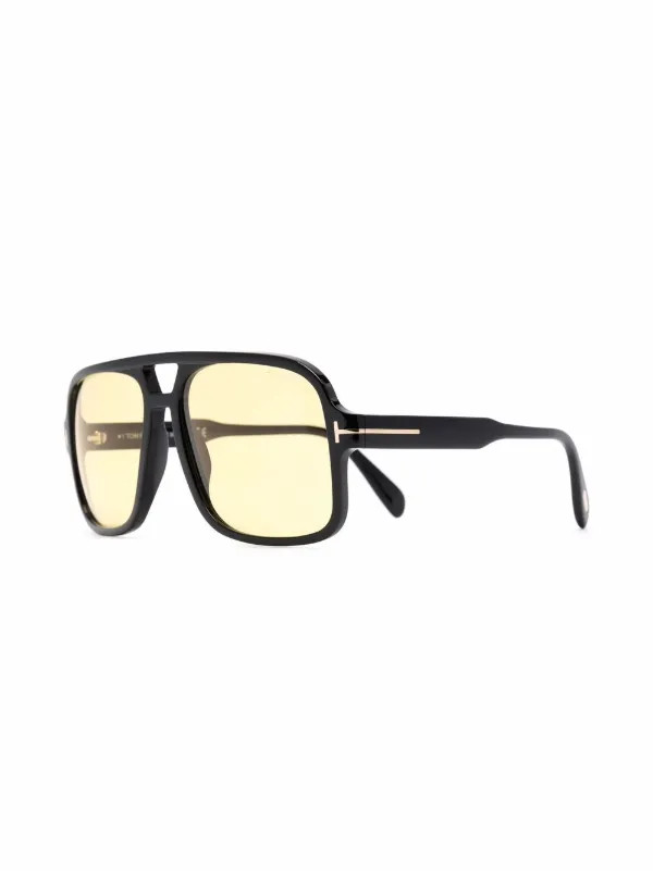 TOM FORD Eyewear Tinted pilot-frame Sunglasses | Black | FARFETCH | Farfetch Global