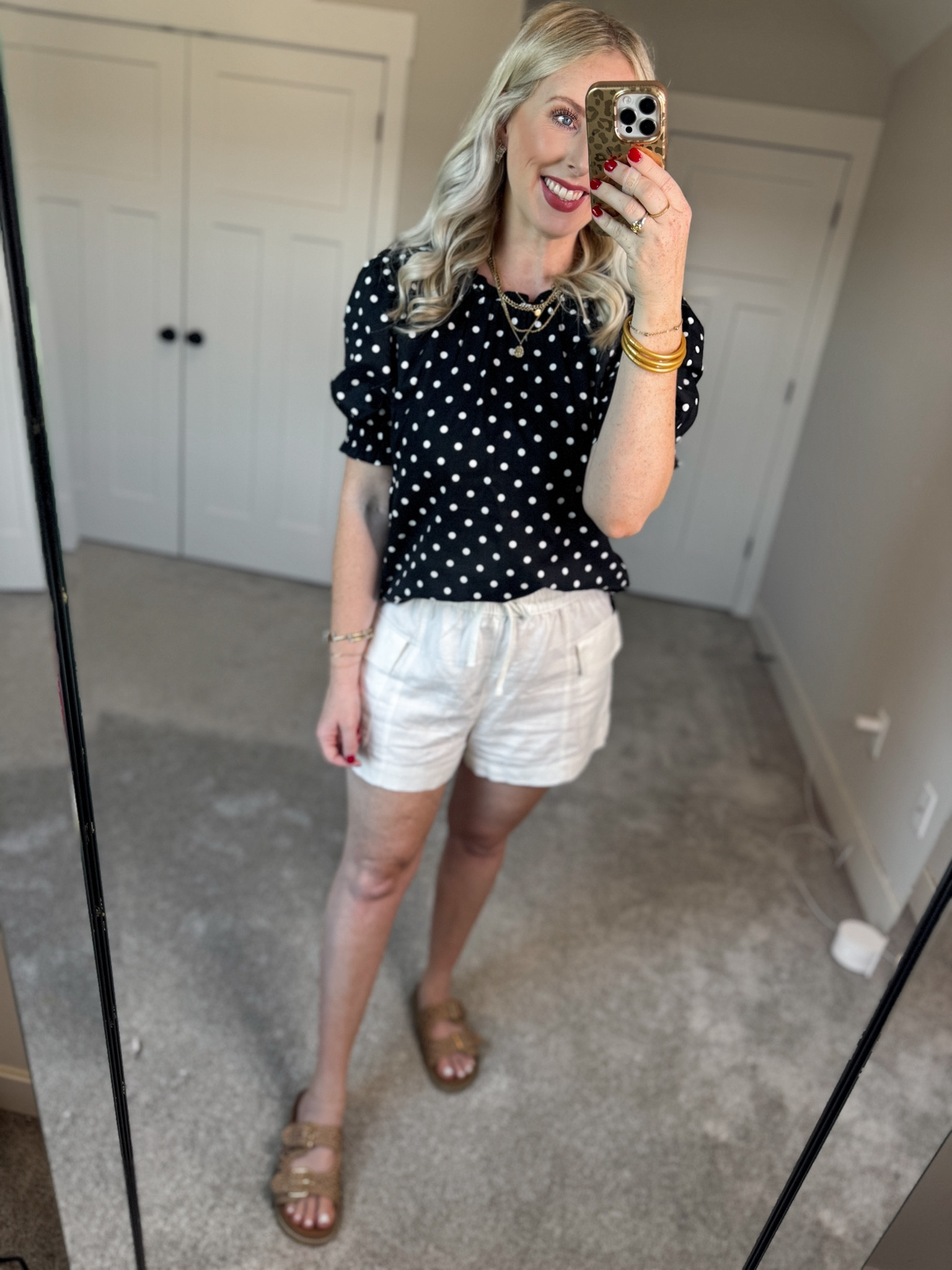 Daily try on, Walmart outfit, Walmart fashion, Walmart try on, polka dot top, white shorts, black and white outfit 

Medium in both!

#LTKSeasonal #LTKFindsUnder50 #LTKStyleTip