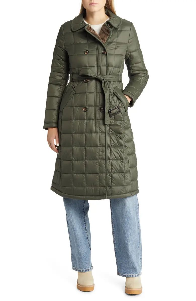 Sam Edelman Quilted Faux Fur Lined Trench Coat | Nordstrom | Nordstrom