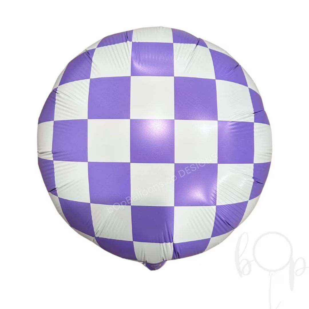 CHECK IT Lavender Purple and White Checkered Balloon - Etsy | Etsy (US)