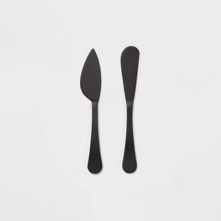 2pk Stainless Steel Cheese Knives Black - Threshold™ | Target