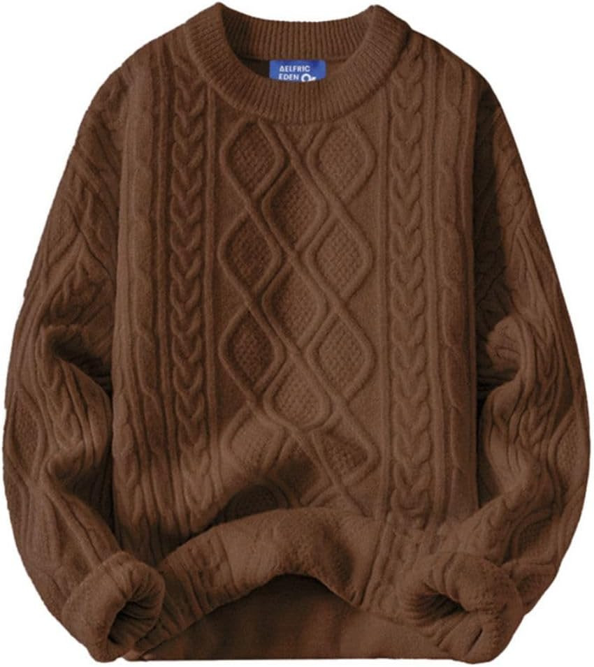 Aelfric Eden Oversized Sweater 90s Vintage Cable Knit Long Sleeve Women Heavy Crewneck Pullover | Amazon (US)