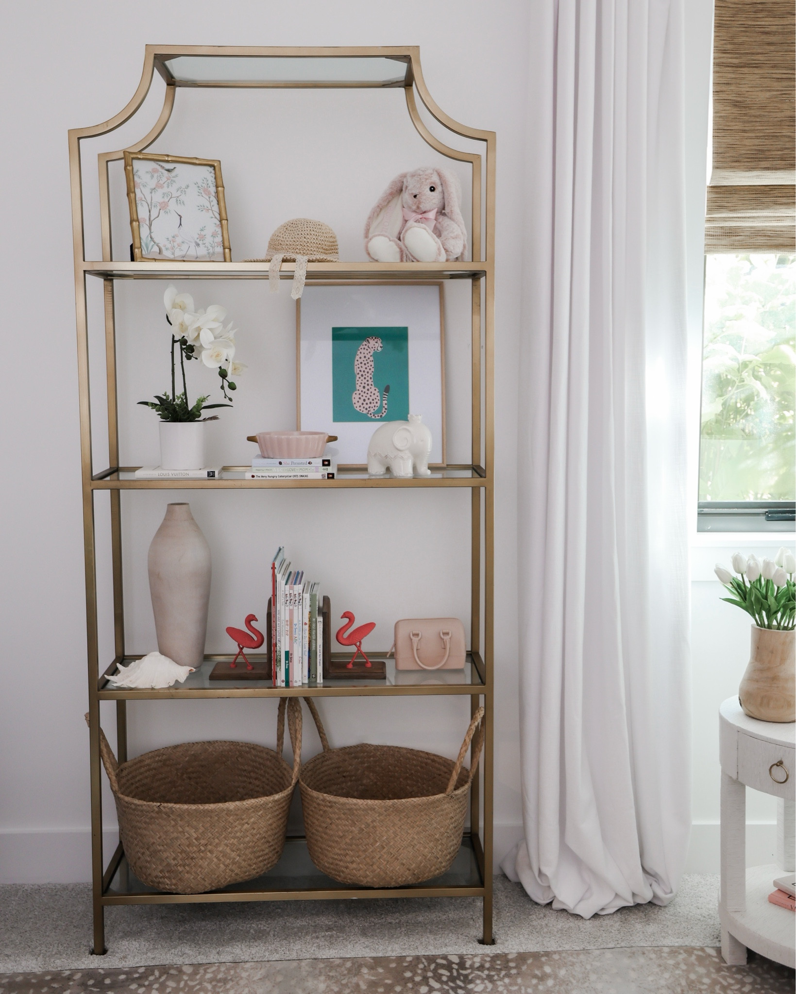 Girl nursery shelf decor! 

Orchid, baskets, picture frame, hat, books

#LTKhome #LTKstyletip #LTKSpringSale