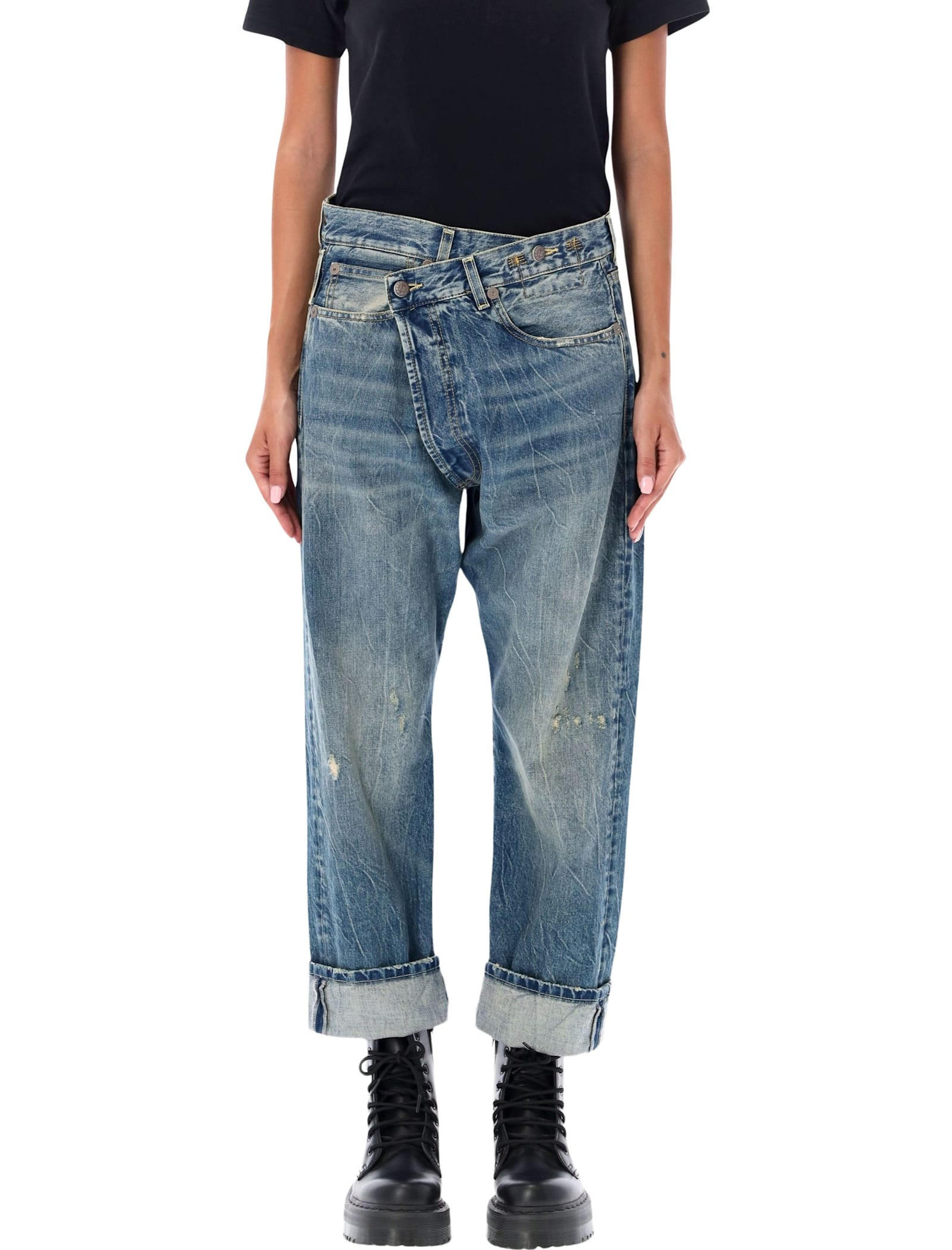 Crossover Waist Distressed Jeans R13 | Italist.com US