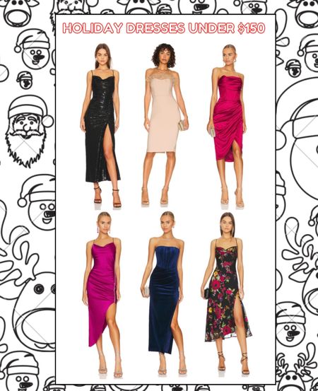Holiday dresses under $150 
Revolve 
Jewel tone dresses 
Feathers, satin, corsets 
Wedding guest dress 
New years outfit 

#LTKGiftGuide #LTKSeasonal #LTKHoliday