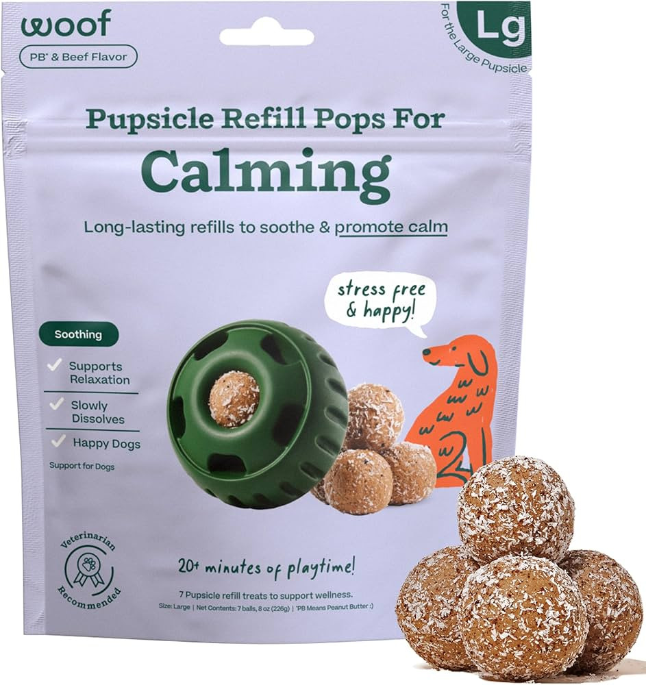 WOOF Pupsicle Refill Pops for Calming - Calming Dog Treats - Long-Lasting Refills for The Pupsicl... | Amazon (US)