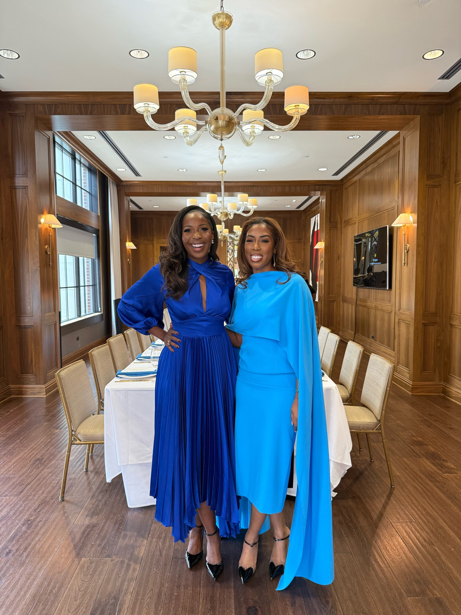 Bluetuies! We love both of these dresses. The first one has a little drama with the cape, and I love the pleats in the second. 

#LTKWedding #LTKHoliday #LTKSeasonal