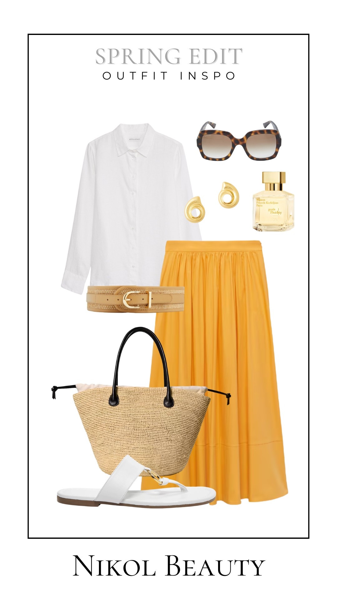 Spring sunshine in an outfit! This yellow skirt + crisp white shirt combo is an easy go-to for warm days. 

spring outfit inspo, yellow midi skirt, white button down shirt, spring fashion edit, resort outfit idea, sunny day style, casual spring outfit, woven tote bag, white sandals, spring accessories, bright and chic outfit, LTK outfit board, lightweight spring layers, vacation outfit ideas



#LTKShoeCrush #LTKStyleTip #LTKItBag