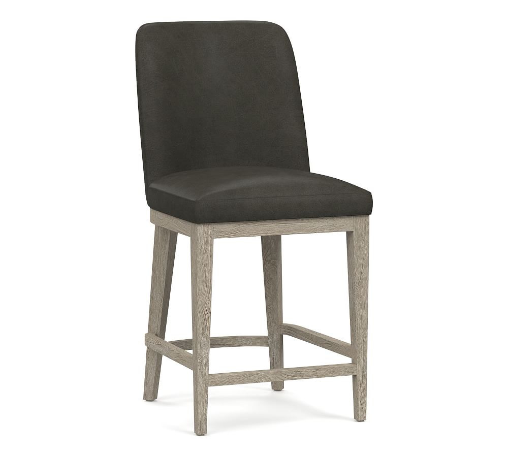 Layton Leather Stool | Pottery Barn (US)