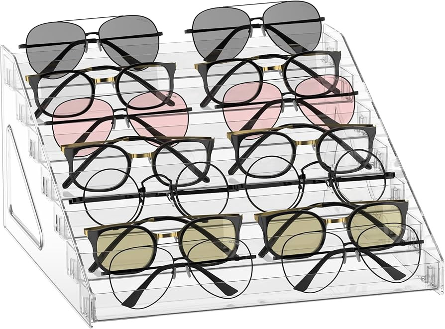 Sunglasses Organizer - Clear Eyeglasses Display stand - Eyeglasses Storage - For Glasses Tabletop... | Amazon (US)