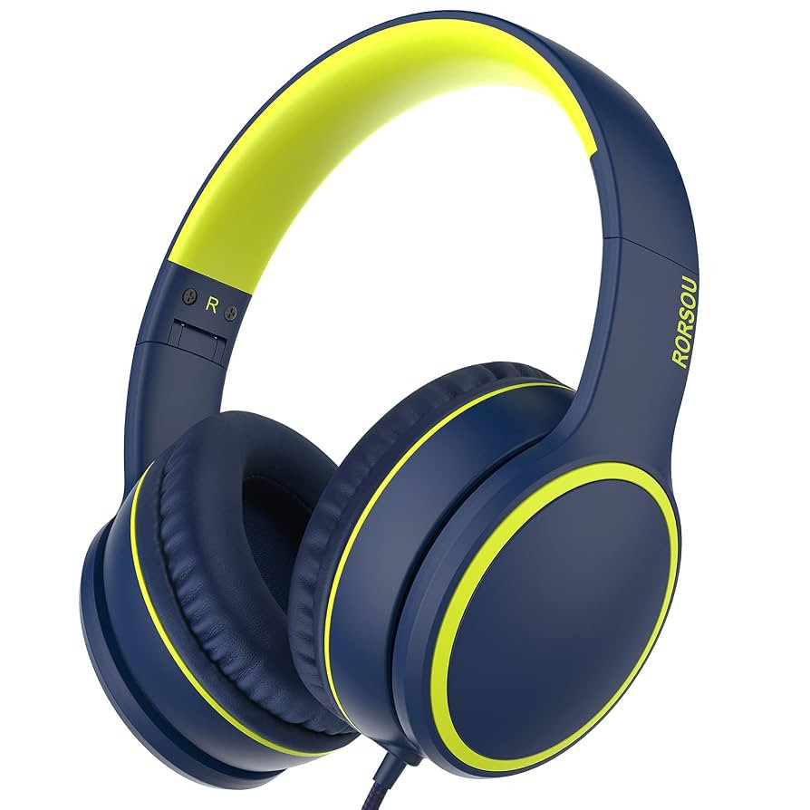RORSOU R10 Over-Ear Headphones with Microphone, Lightweight Folding Stereo Bass Headset with 1.5M... | Amazon (US)