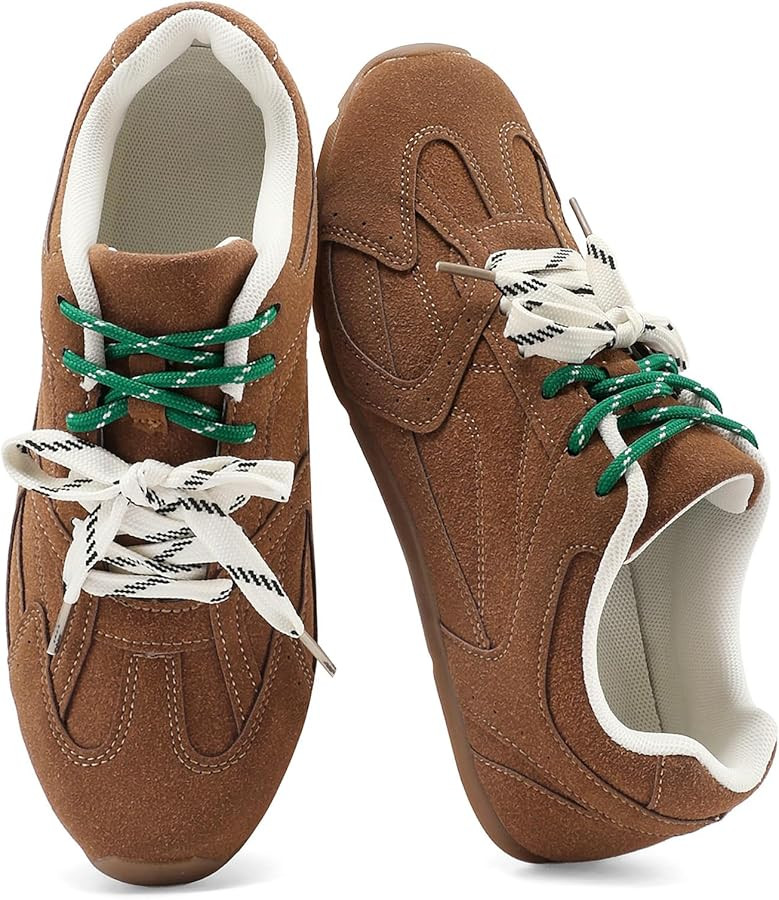 Etebella Womens Retro Lace Up Sneakers Comfortable Lightweight & Non Slip Walking Shoes Round Toe... | Amazon (US)