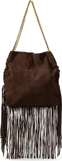 Large Slouch Fringe Suede Shoulder Bag | Nordstrom