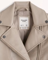 Women's Vegan Leather Moto Jacket | Women's Coats & Jackets | Abercrombie.com | Abercrombie & Fitch (US)