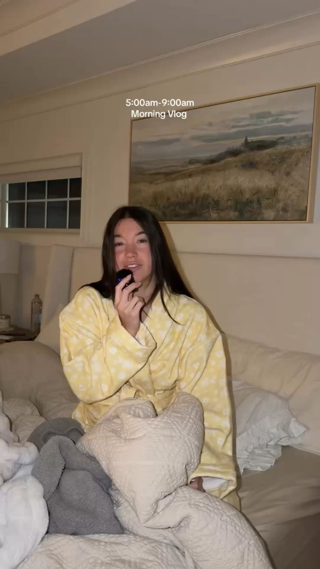 Queen of waking up early and queen of learning how to gas lighting herself for her own good 🙏🏼🙏🏼🙏🏼🙏🏼🙏🏼 #morningroutine #morningvlog

Bathrobe @djerfavenue m
Workout top @Fabletics 
Pullover @fpmovement 
Workout shorts @travismathewwomens 
Workout shoes @nobull 
Mics @rodemic 
Bedding @potterybarn 
Eye patches @peterthomasrothofficial 
Water bottle @brumate 
Bone broth @paleovalley 
Tea kettle @mackenziechilds
Treadmill @NordicTrack 

#LTKmorningroutine #LTKgrwm #LTKdayinmylife