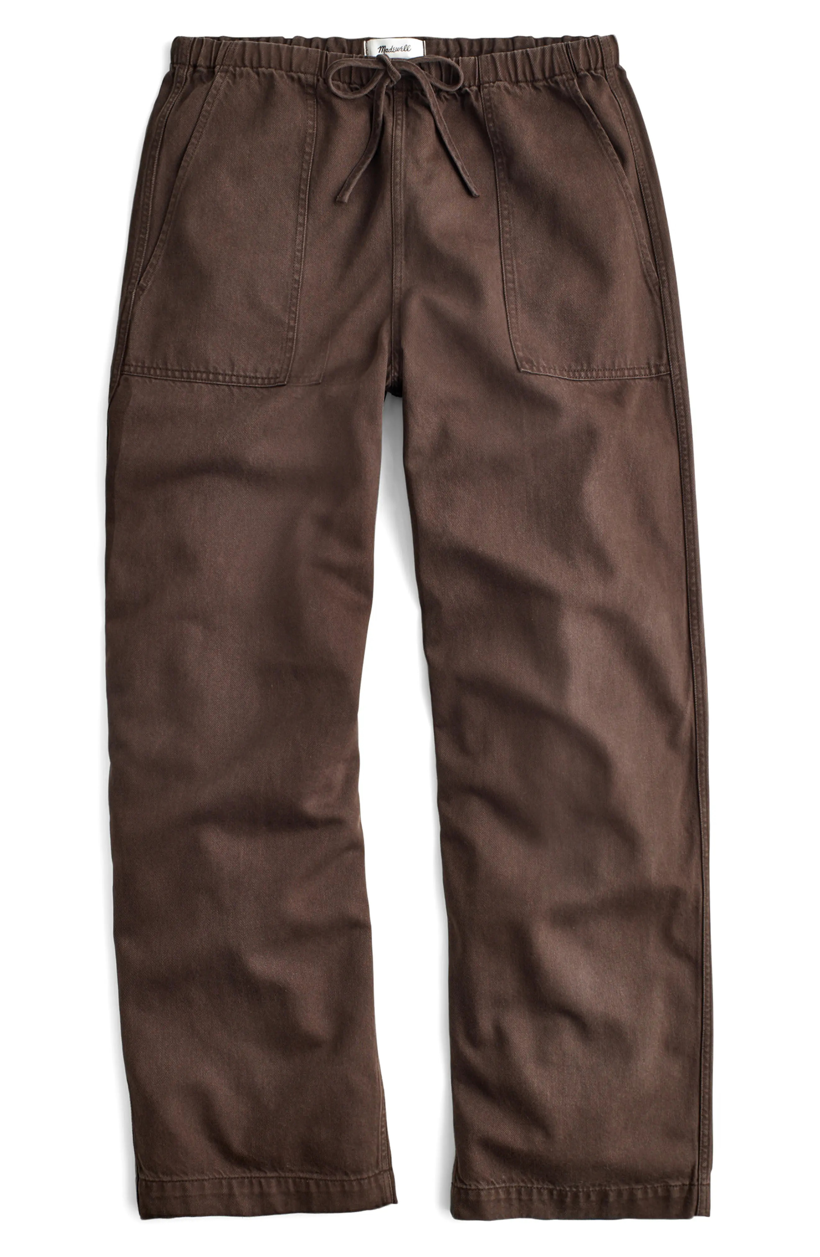 Madewell Pull-On Barrel Leg Airy Denim Utility Pants in Dark Brown at Nordstrom, Size Small | Nordstrom