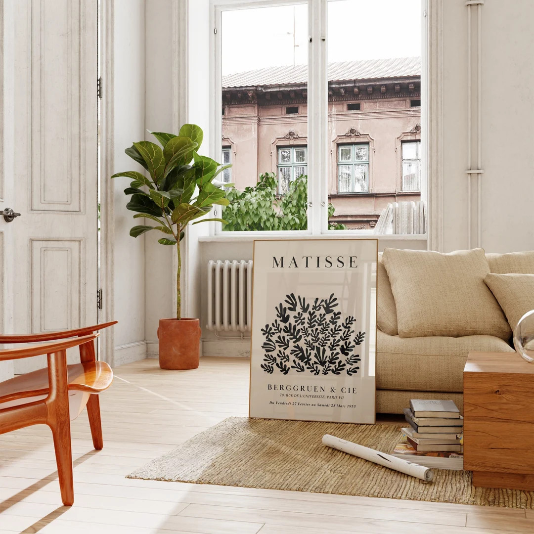 Black Henri Matisse Print Printable Wall Art  Neutral Abstract Vintage Gallery Wall Exhibition Po... | Etsy (US)