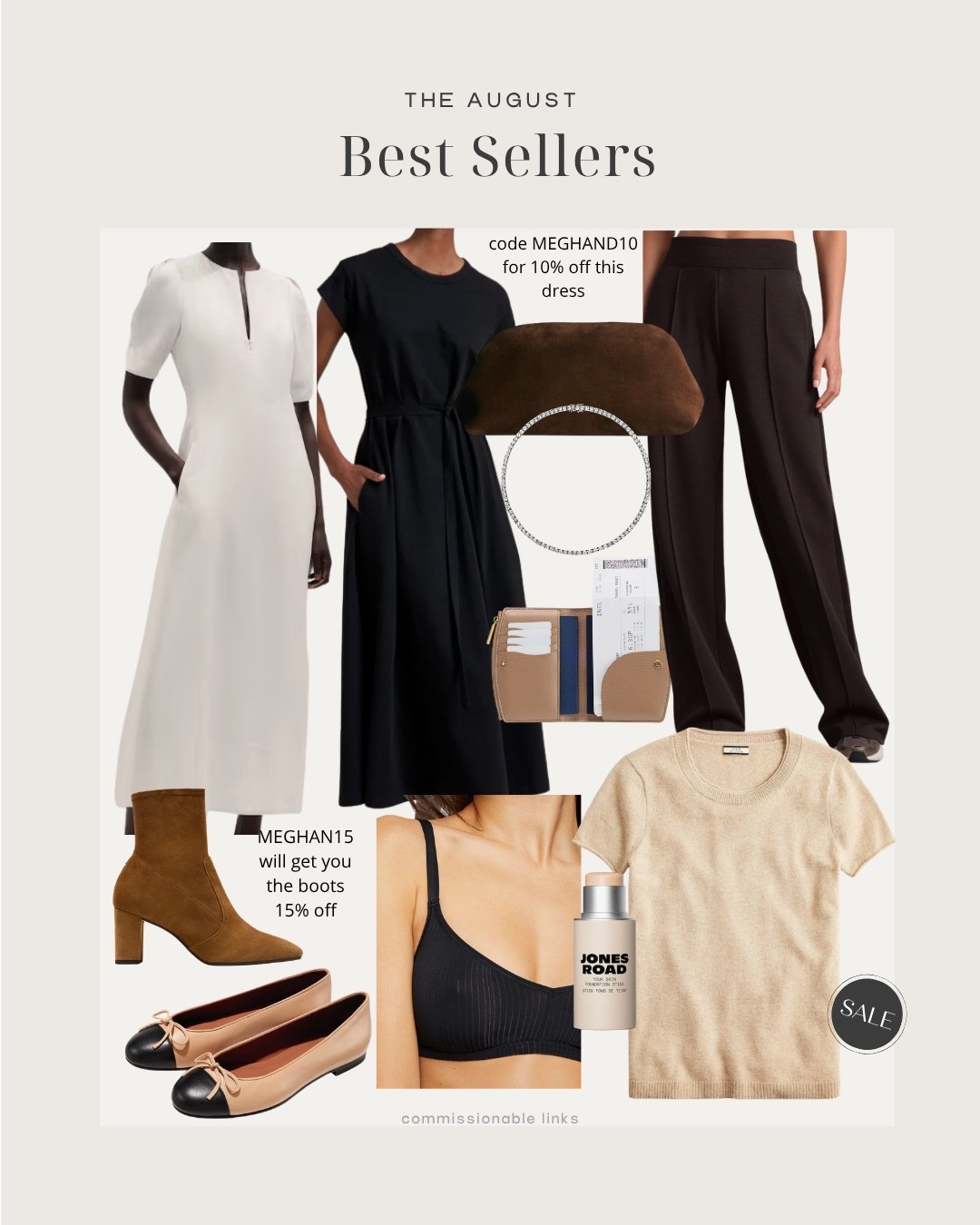 August best sellers 

Transitional fall pieces 
Cashmere tee
Ballet flats
Midi dress
Passport wallet

#LTKSeasonal #LTKTravel