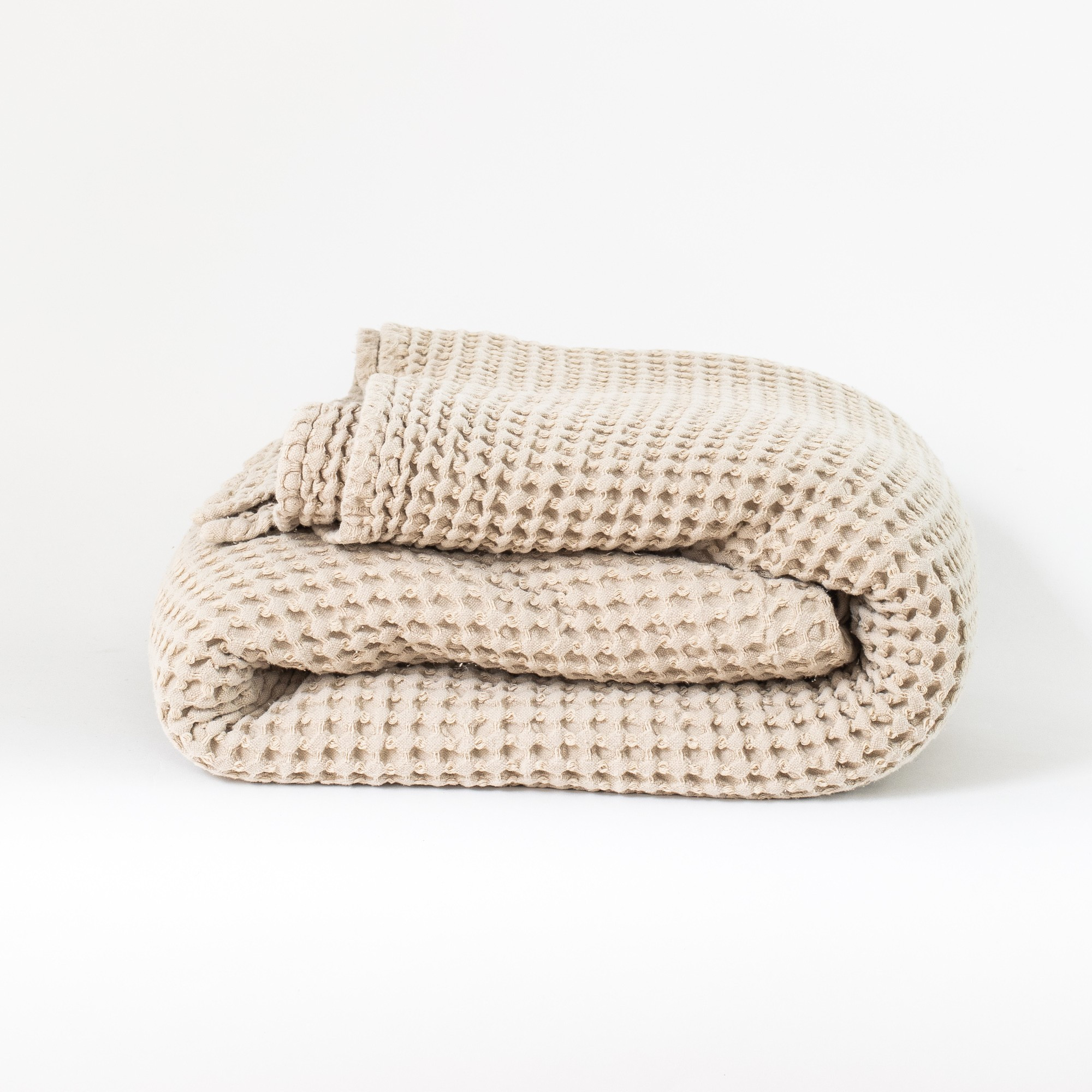 Stonewashed Waffle Blanket - Natural | The Vintage Rug Shop | The Vintage Rug Shop
