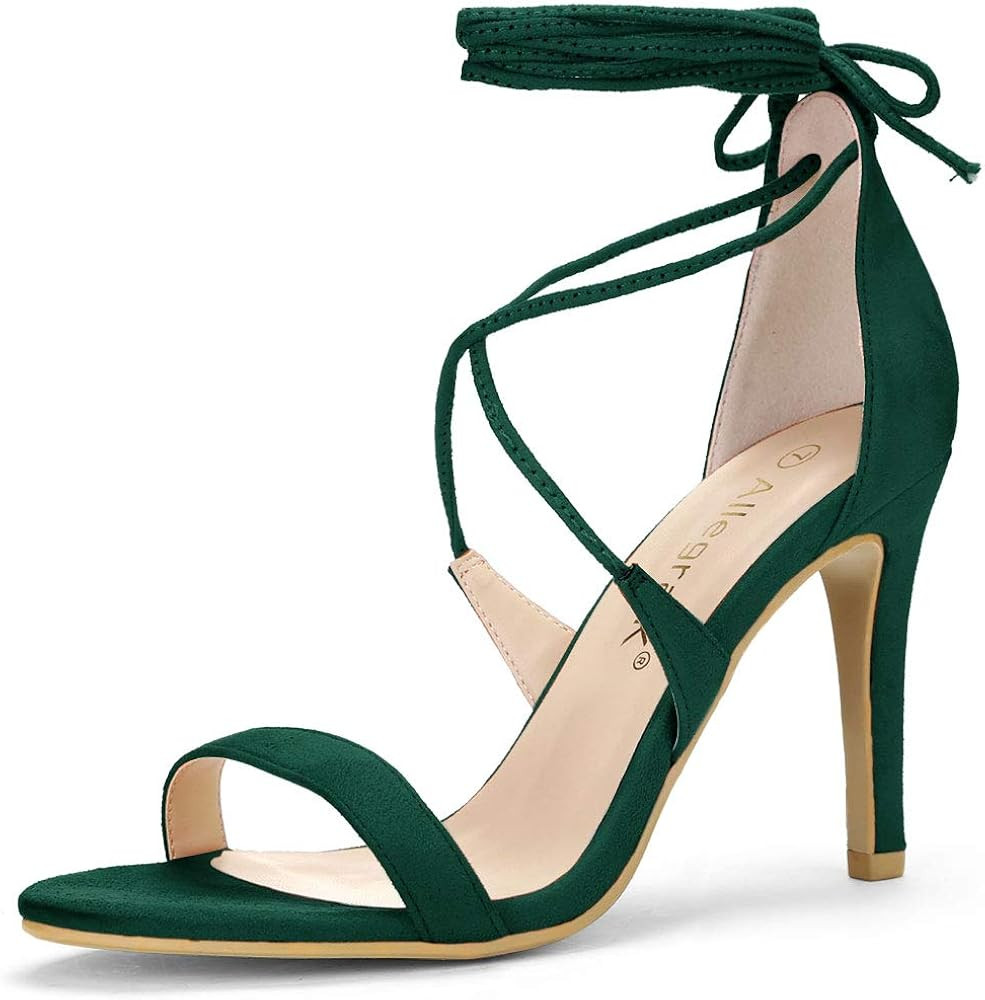 Allegra K Women's Stiletto Heel Lace-up Sandals | Amazon (US)