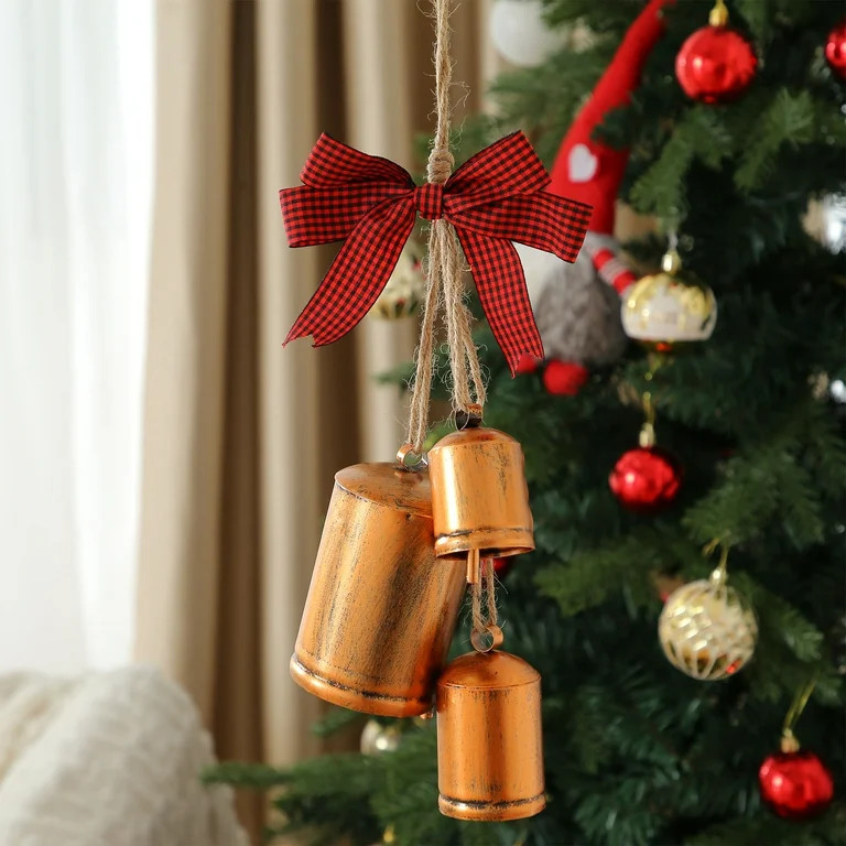 Sprifallbaby Christmas Bells, Bow Decorative Hanging Ornament Portable Christmas Tree Decor Party... | Walmart (US)
