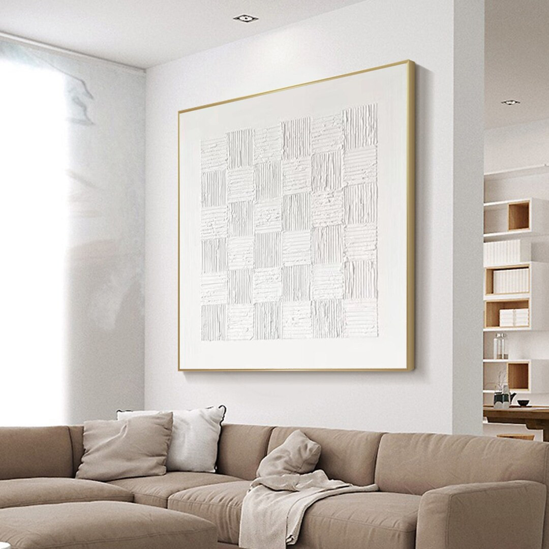 White Plaster Art Plaster Art on Canvas White Minimalist Painting White Abstract Painting Large W... | Etsy (US)