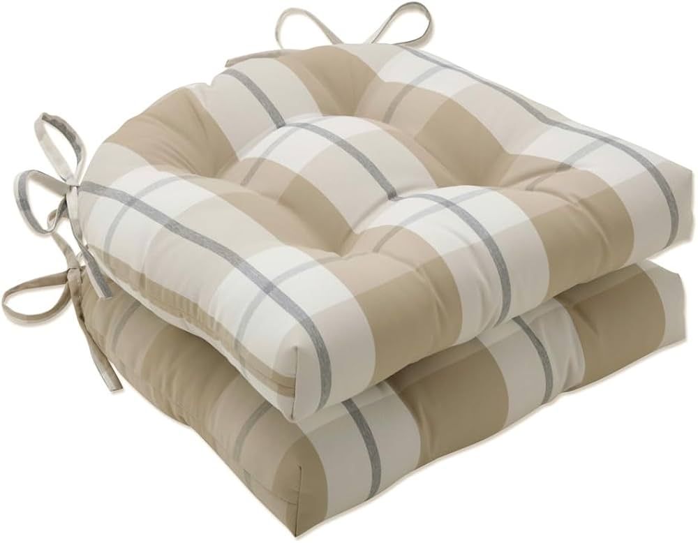 Pillow Perfect Outdoor/Indoor Branson Birch Chair Pads, 15.5" x 16", TAN 2 Count | Amazon (US)