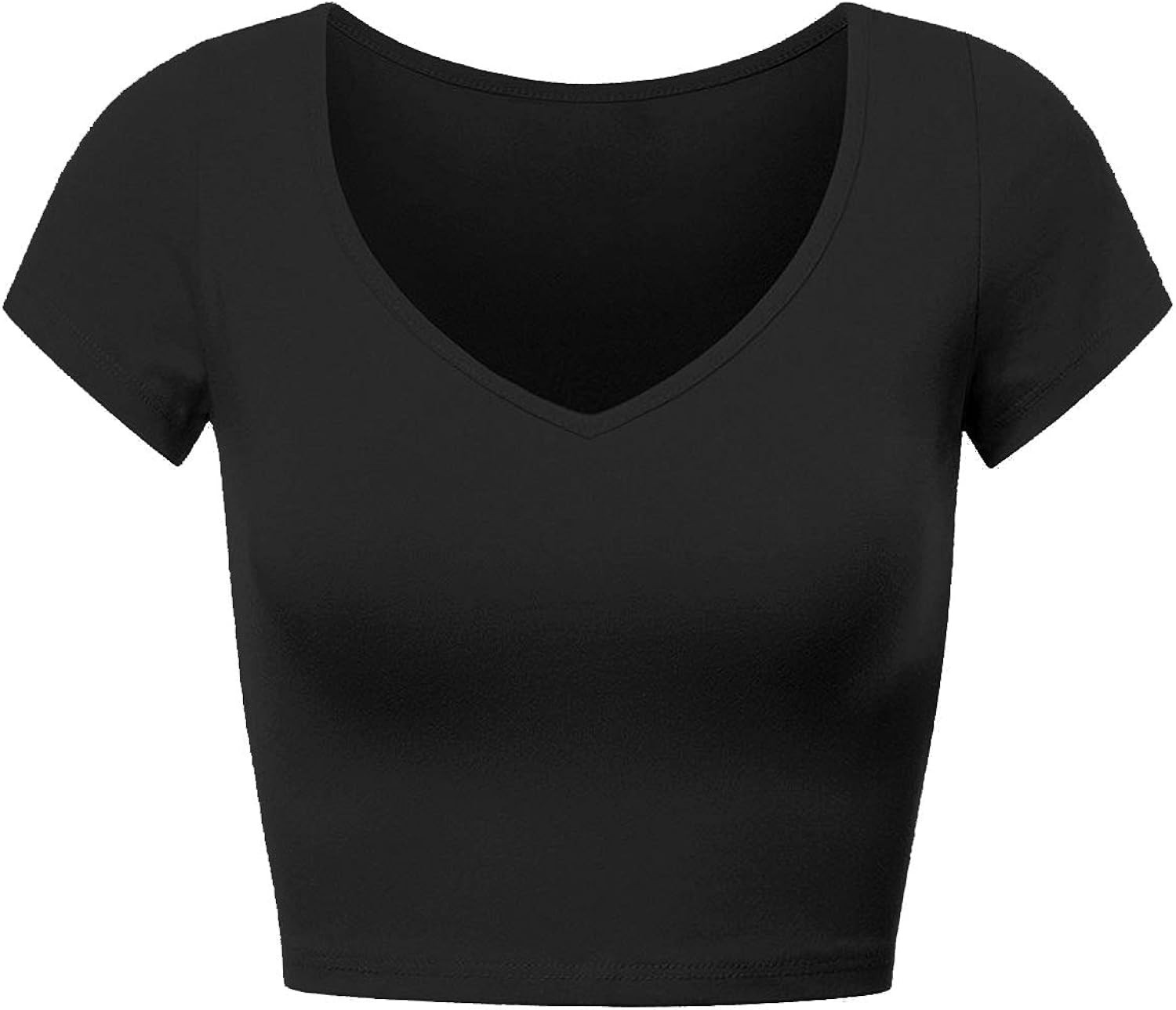 VIIOO Women's Casual Short Sleeve Crop Top Basic Solid Slim Crop Tee Shirts | Amazon (US)