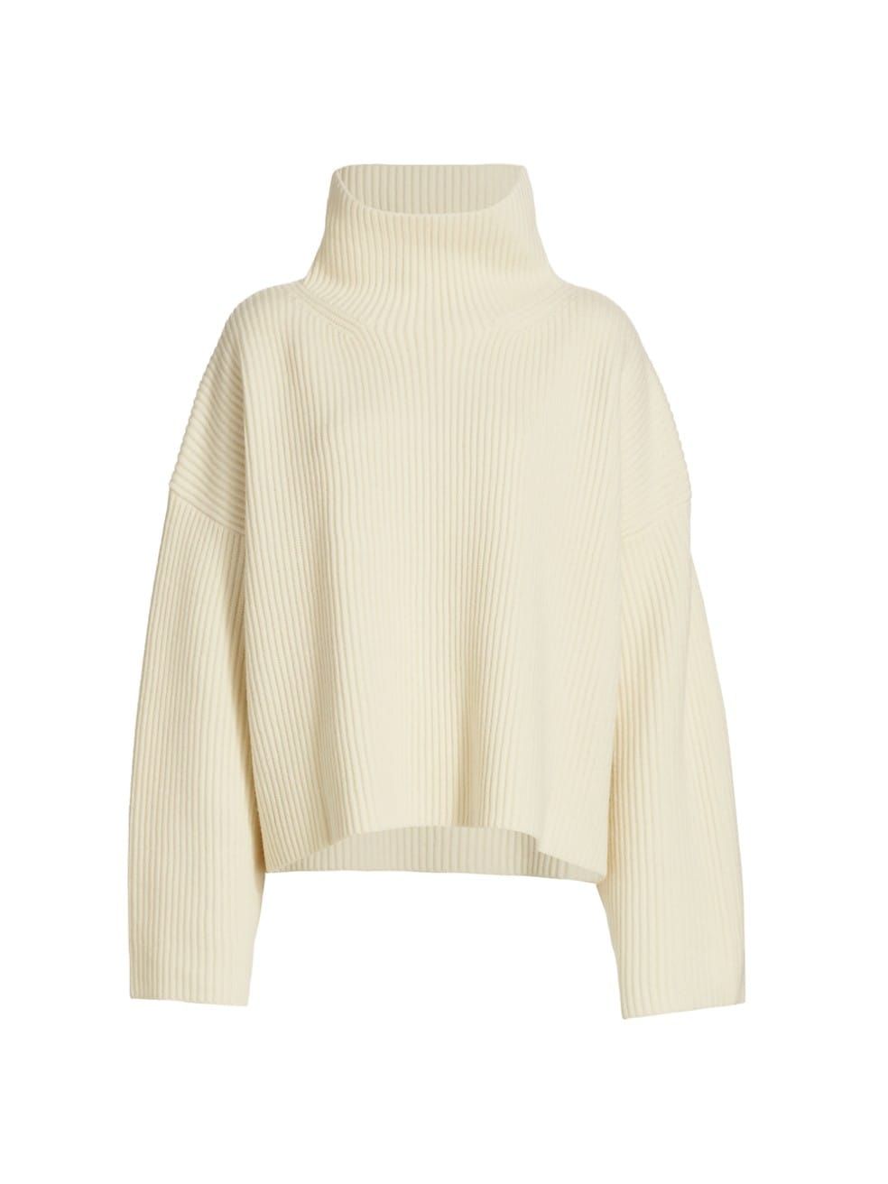 Boxy Ribbed Turtleneck Sweater | Saks Fifth Avenue