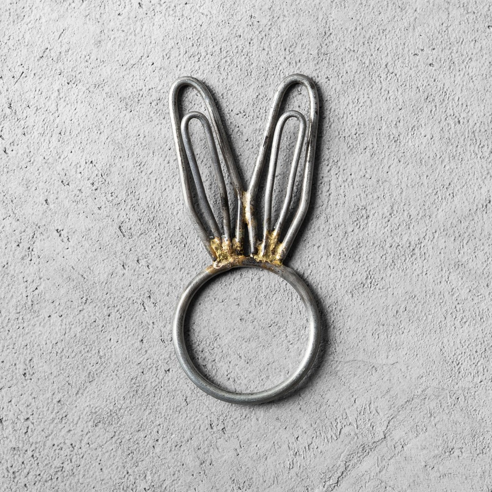 Metal Bunny Ear Napkin Ring - Hearth & Hand with Magnolia, Silver | Target