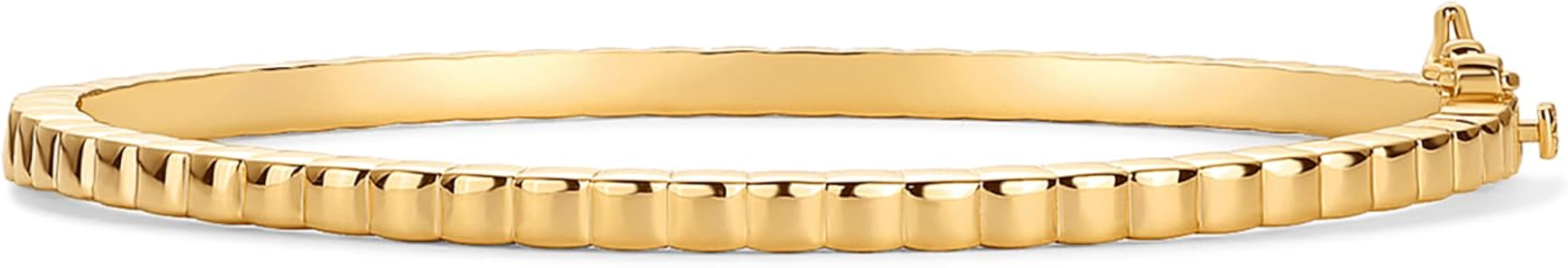 PAVOI 14K Gold Plated Cubic Zirconia Bangle Tennis Bracelets for Women | Classic Love Cuff Bangle... | Amazon (US)