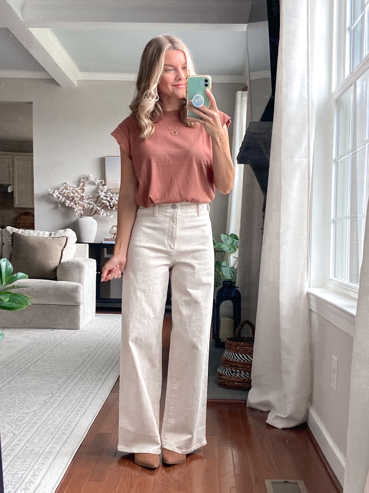Viral Target wide-leg jeans in “beige”
My Target top is sold out in this color now, but check out the other colors!!! It’s so chic! #softautumn

#LTKStyleTip #LTKOver40 #LTKFindsUnder50