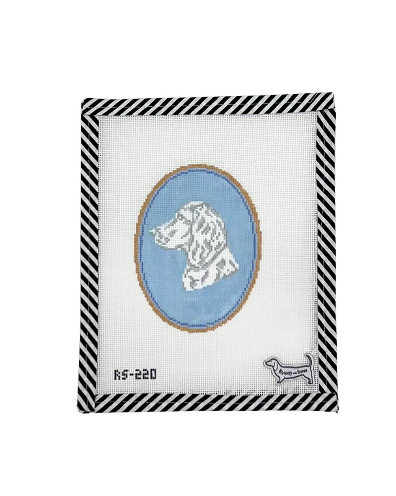 The Spaniel Cameo | Atlantic Blue Canvas