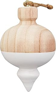 Mud Pie Paulownia Wood Christmas Ornament, Point, 4.75" x 3.5" | Amazon (US)