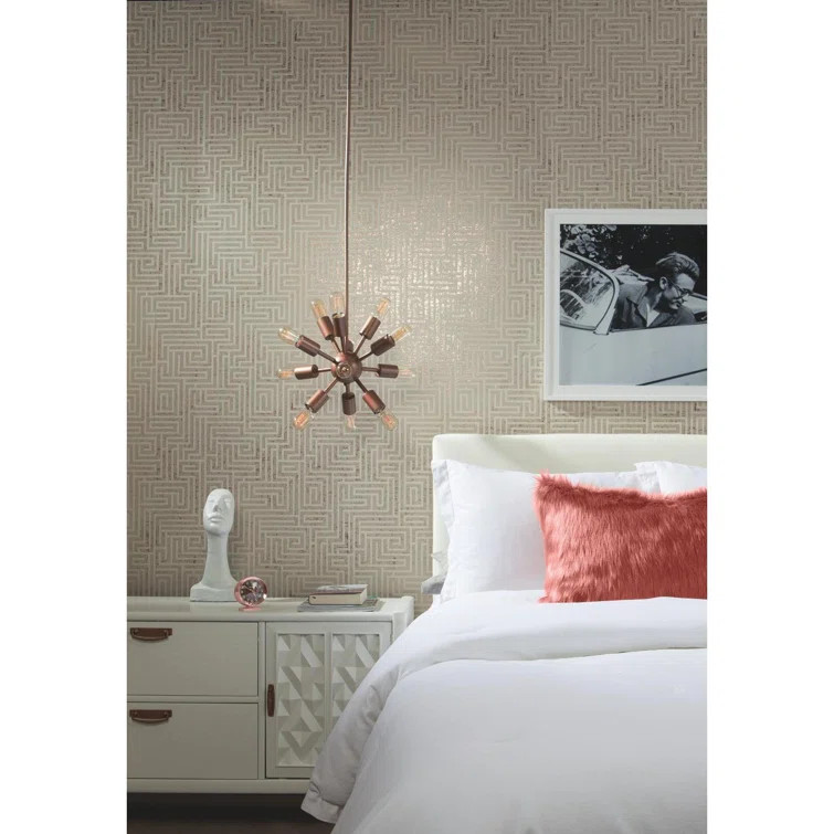 Mid Century 27' L x 27" W Maze Wallpaper Roll | Wayfair Professional