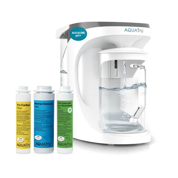 AquaTru Carafe Countertop Water Purifier System, Smart Alkaline 4-Stage Reverse Osmosis, 14x7.5x1... | Walmart (US)