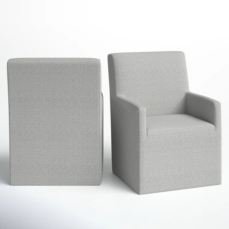 Sinclair Upholstered Arm Chair in Gray (Set of 2) | Wayfair Professional