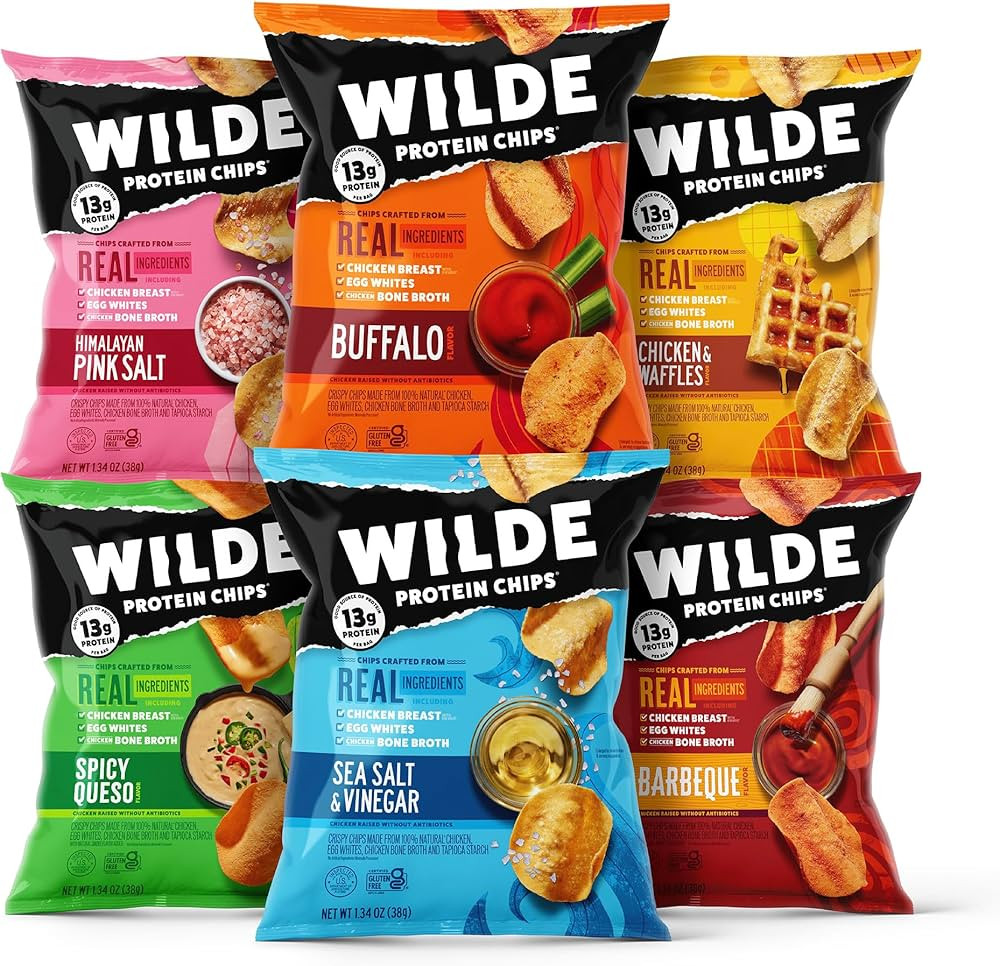 WILDE Protein Chips Variety Pack, Protein Snacks, Keto chips, Made with Real Ingredients, 1.34oz ... | Amazon (US)