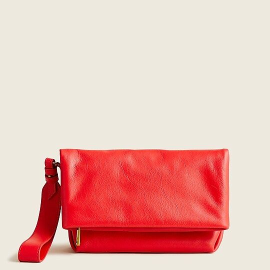 Oslo soft leather foldover clutch wristlet | J.Crew US