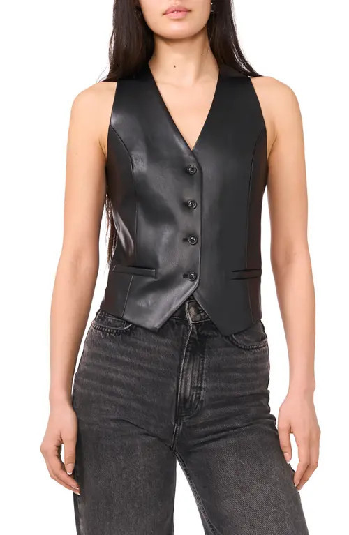 1.STATE Faux Leather Vest in Rich Black at Nordstrom, Size 0 | Nordstrom