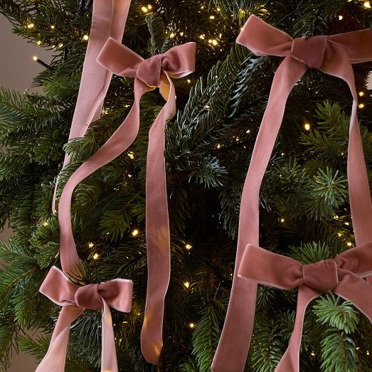 Velvet Bow Clip-On Ornaments (Set of 6) | West Elm (US)