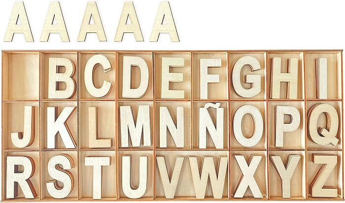 2 Inch 135 Pieces Wooden Letters Wood Alphabet Letters for Crafts with Grid Tray (5 of Each) | Amazon (US)