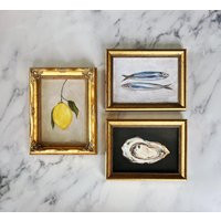 Still Life Bundle - Unframed Oil Painting Prints Still Life Original Art Small Lemon Oyster Sardines | Etsy (US)