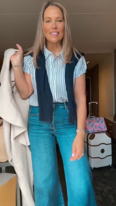 So many questions came in about the striped shirt and skincare from my stories so I had to share all the details. The blue and white stripes with the white trim make this top feel so classic and cute at the same time. One of those finds that ends up being even better once you try it on and use it.

#LTKMidsize #LTKOver40 #LTKSeasonal