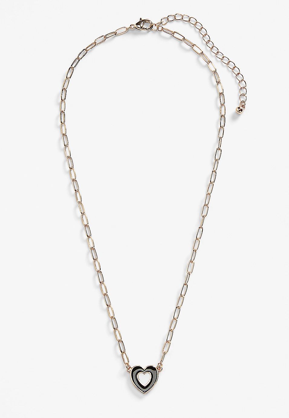 Girls Black And White Heart Necklace | Maurices