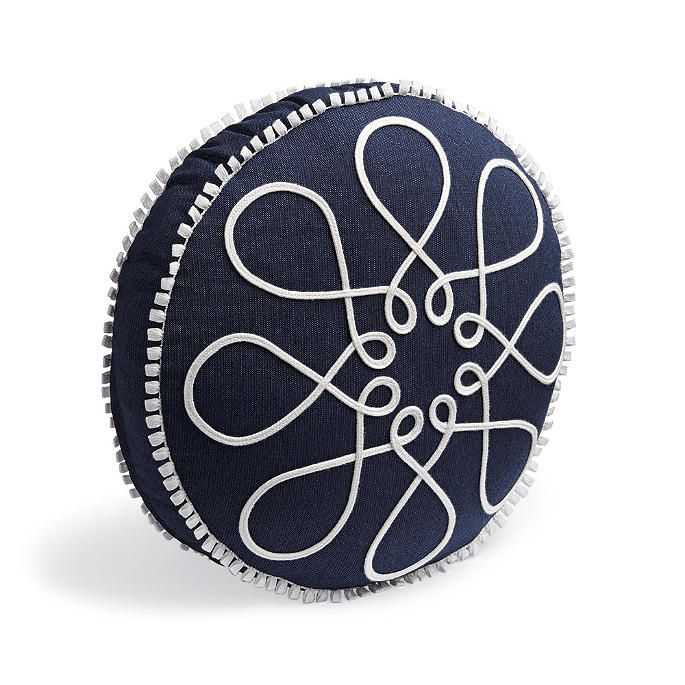 Looped Tambourine Indoor/Outdoor Pillow - Indigo | Frontgate | Frontgate