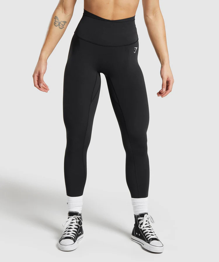 Gymshark Mesh Waistband Leggings - Black | Gymshark US
