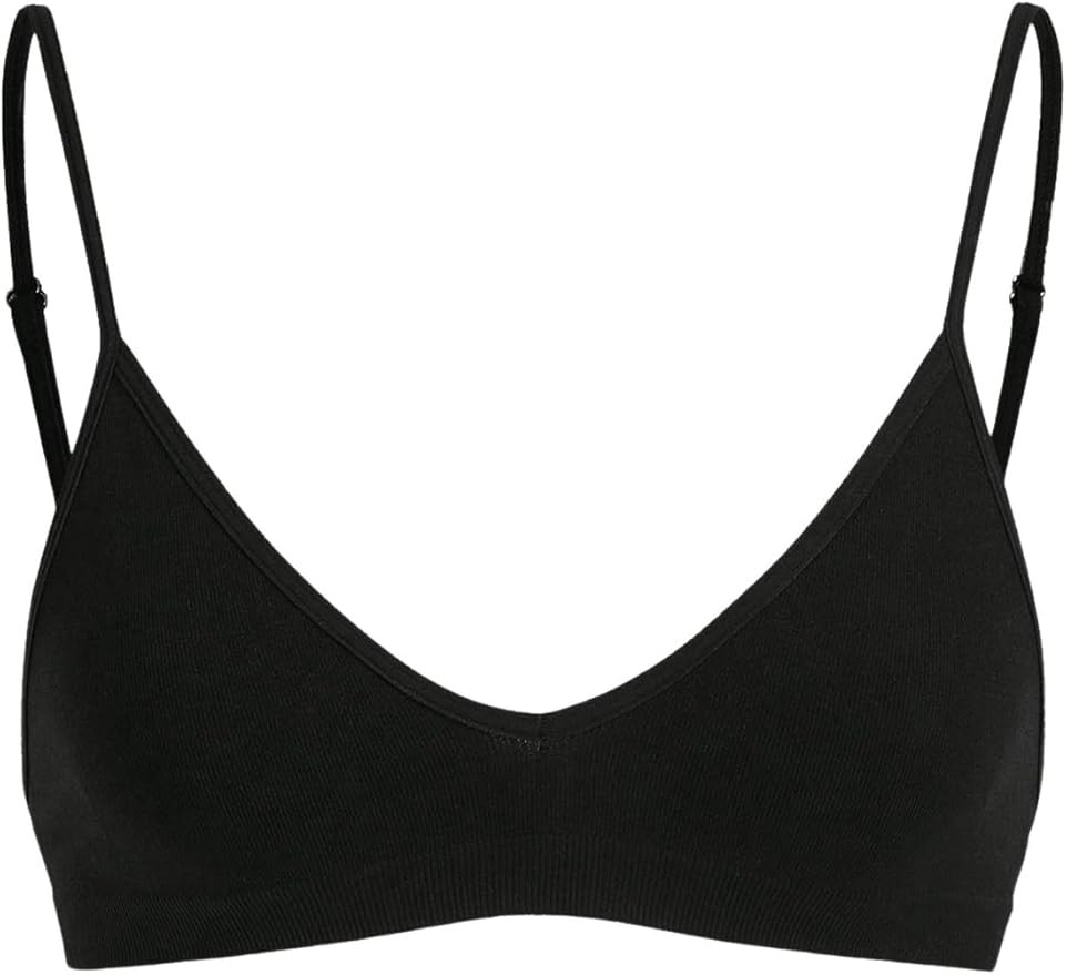 SweatyRocks Women's Triangle Bralette Plunge Bra V Neck Wireless No Padded Soft Comfortable Every... | Amazon (US)